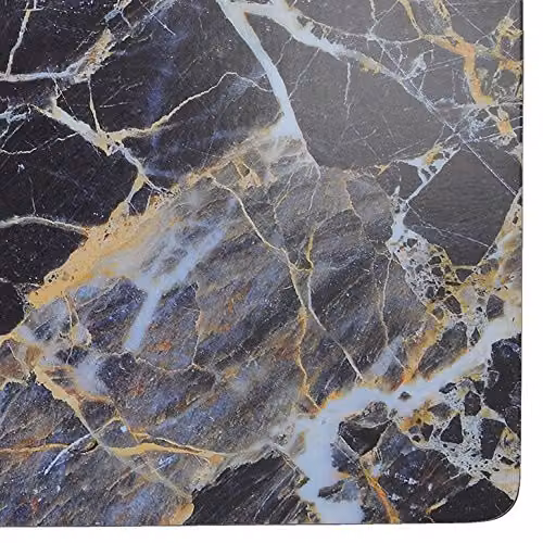 Creative Tops Navy Marble Premium Large Cork-Backed Placemats, Set of 4, Grey and Gold, W: 40 cm, D: 29 cm – 4