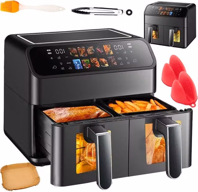 SPETLEK Dual Zone Digital Air Fryer Oven Cooker with 10 Tray Capacity, 9L, Black – 1