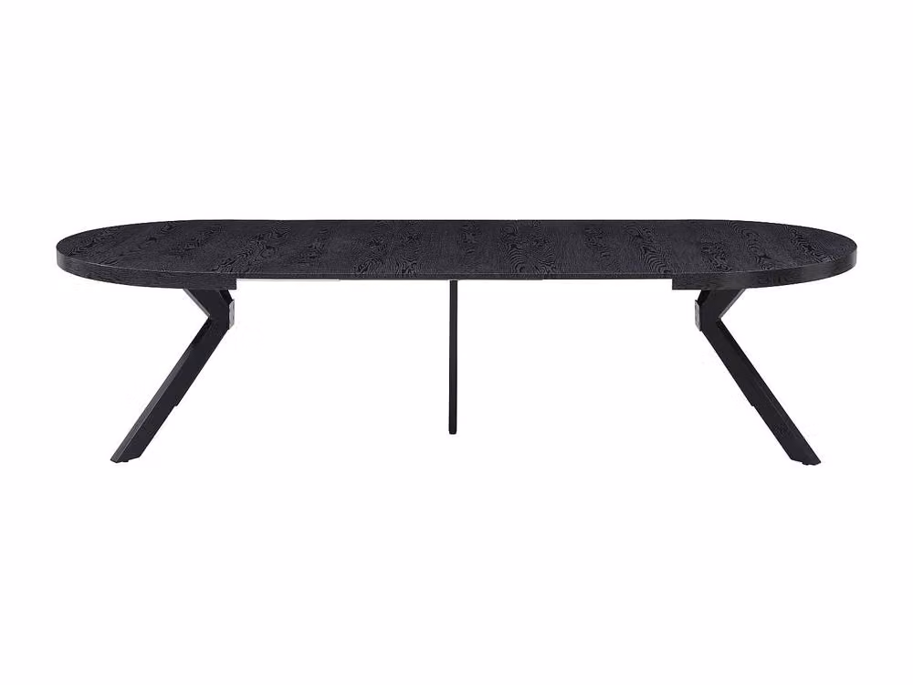 Vente-unique Extendable Round Dining Table in Black MDF and Metal, W/D/H: 120 x 120 x 76 cm – 4