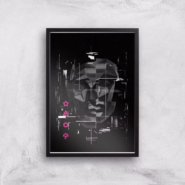 Squid Game Front Man Glitch Giclee Art Print, Multicolour, A2