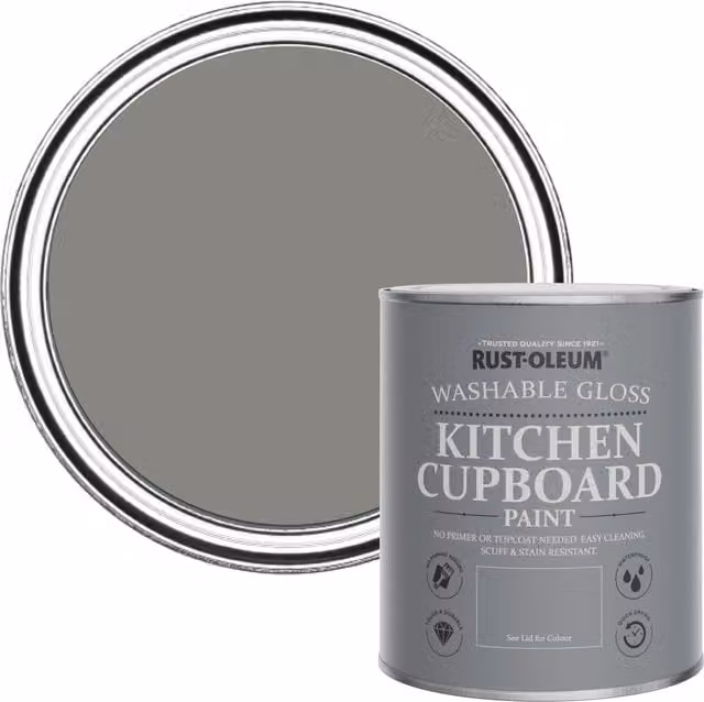Rust-Oleum Kitchen Cupboard Paint in Gloss Finish, Art School Grey, 0.75 l