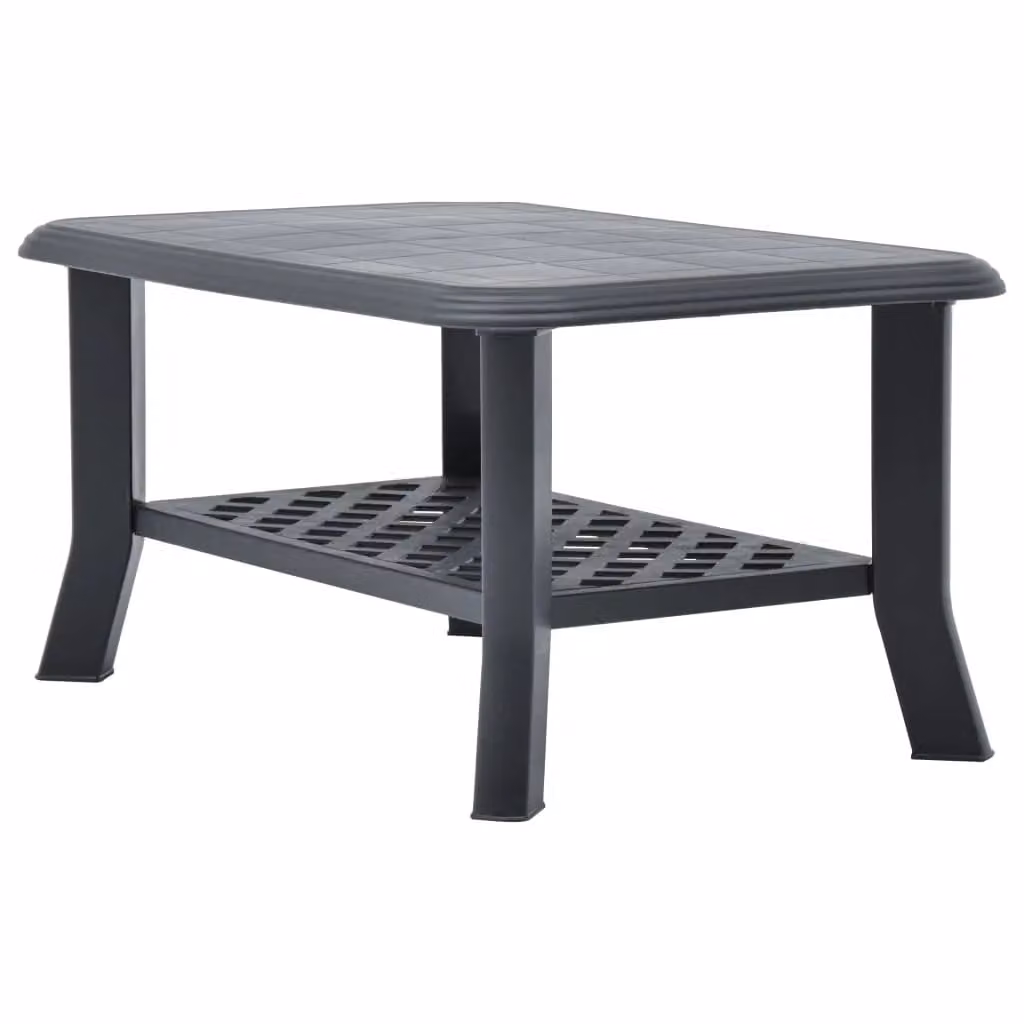 Berkfield Home Anthracite Coffee Table in Black Plastic, W/D/H: 90 x 60 x 46 cm – 2