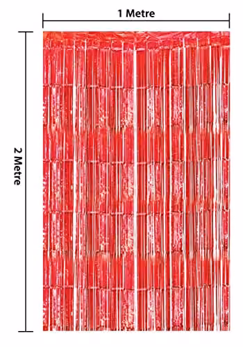 Netagon Red Shimmer Tinsel Curtain W: 200 cm, H: 100 cm – 2