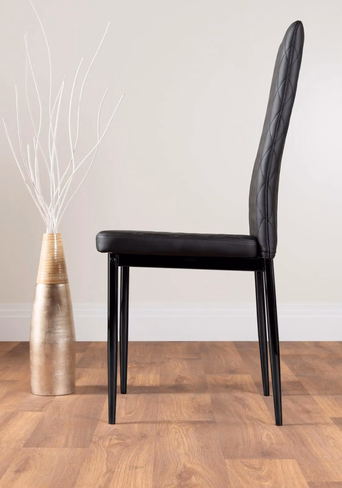 FurnitureboxUK Adley Brown Wood Round Dining Table and 4 Milan Black Leg Chairs – 3
