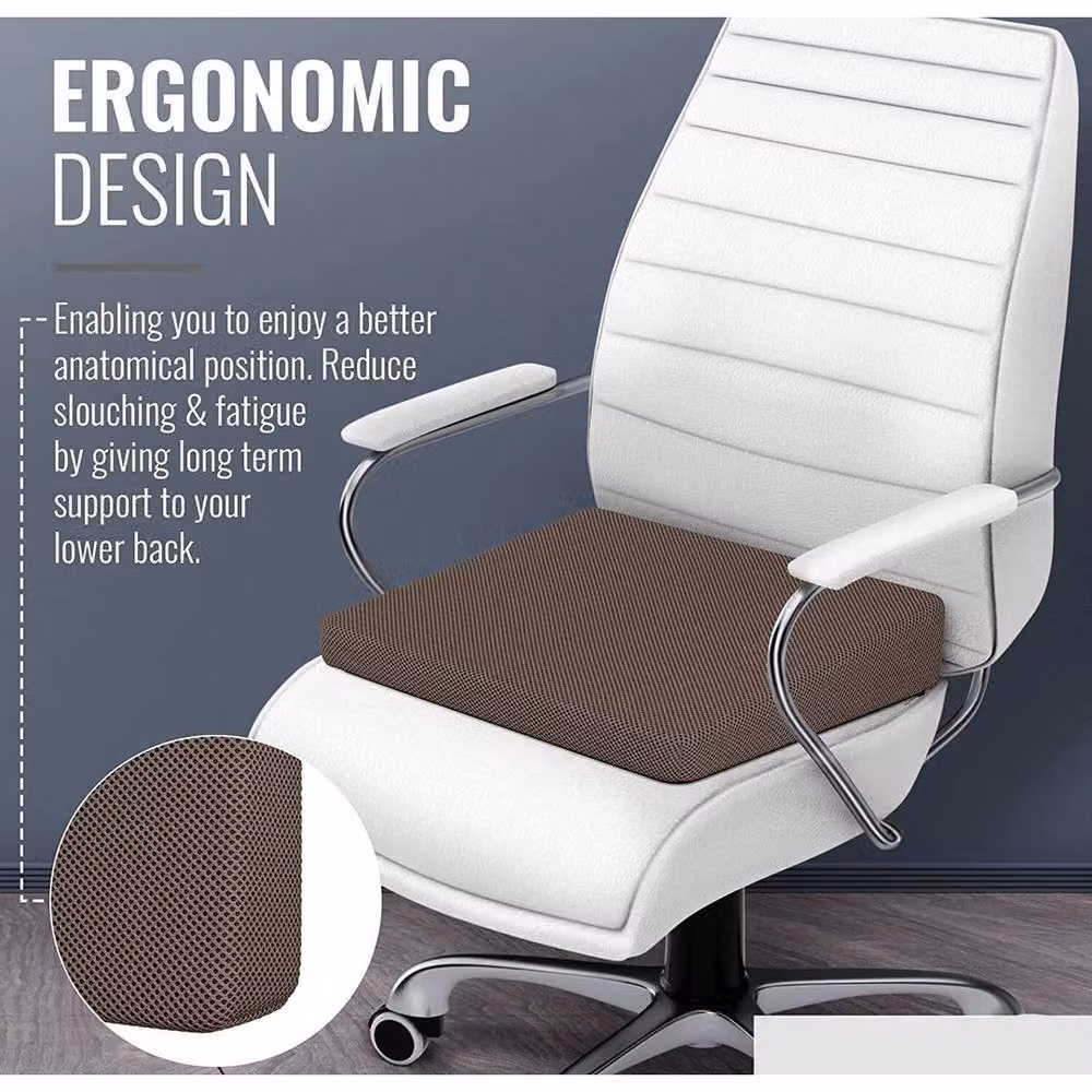 NESTLUNE Brown Memory Foam Wedge Seat and Back Support Cushion, W: 190 cm, D: 100 cm – 2