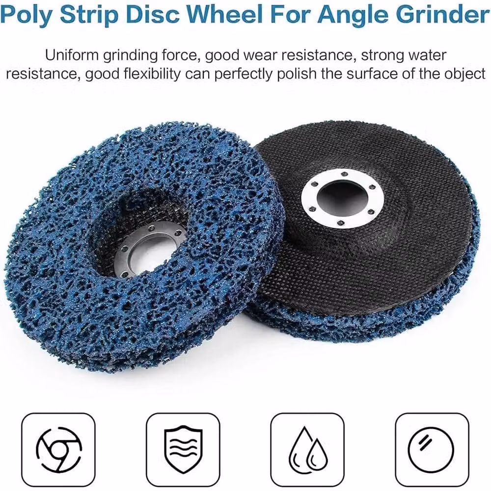 NESTLUNE Blue Poly Strip Disc Wheel for Rust and Paint Removal – 5