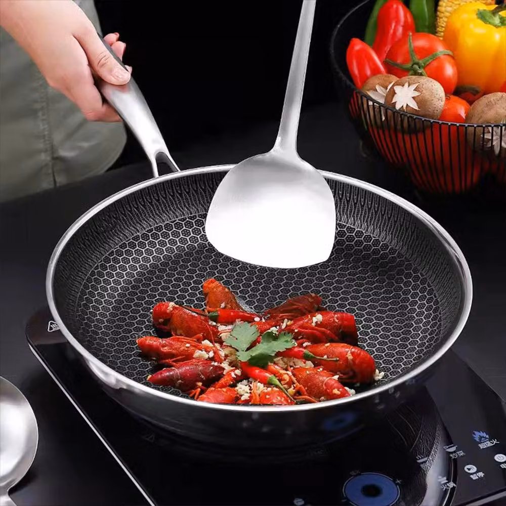 Nordara 30cm Stainless Steel Induction Geo Hex Non Stick Frying Pan in Silver – 6