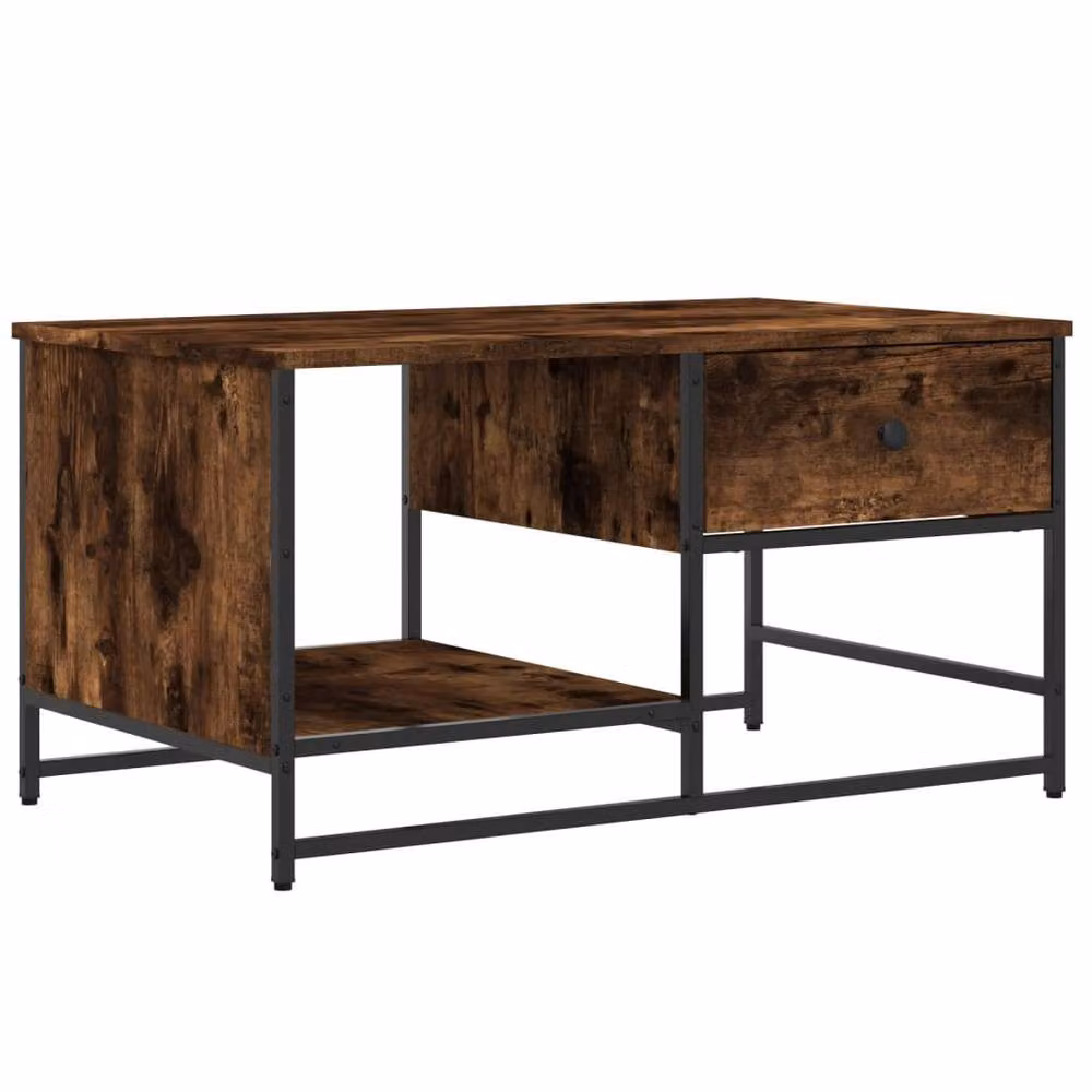 Berkfield Home Decorative Coffee Table in Smoked Oak Brown, W: 85.5 cm, D: 51 cm, H: 45 cm – 3