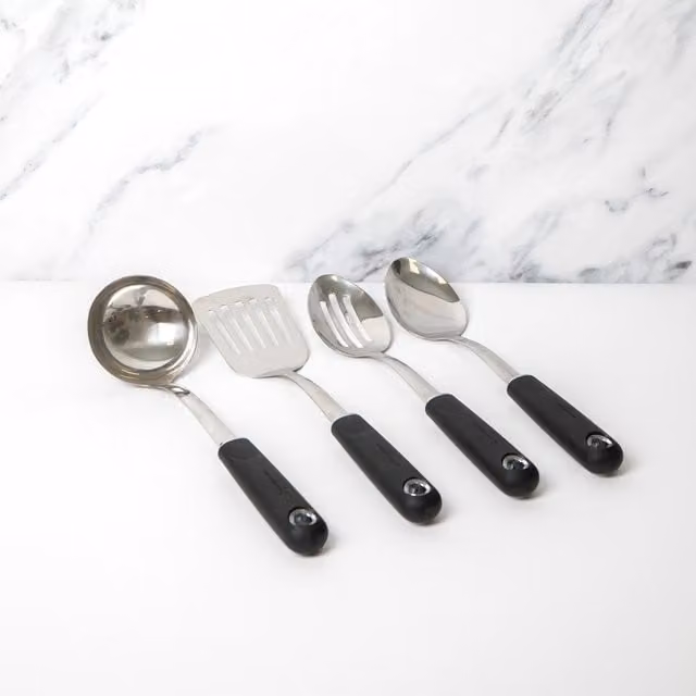 MasterClass 4-Piece Stainless Steel and Nylon Utensil Set in Blue