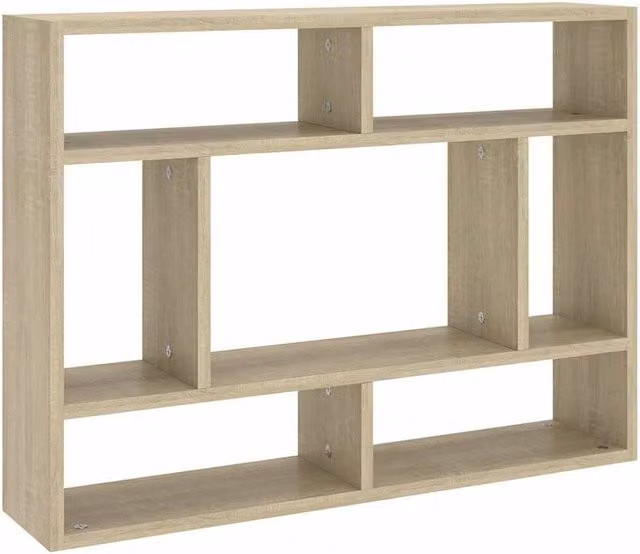 Berkfield Home Sonoma Oak Wall Shelf in Brown, W/D/H: 75 x 16 x 55 cm