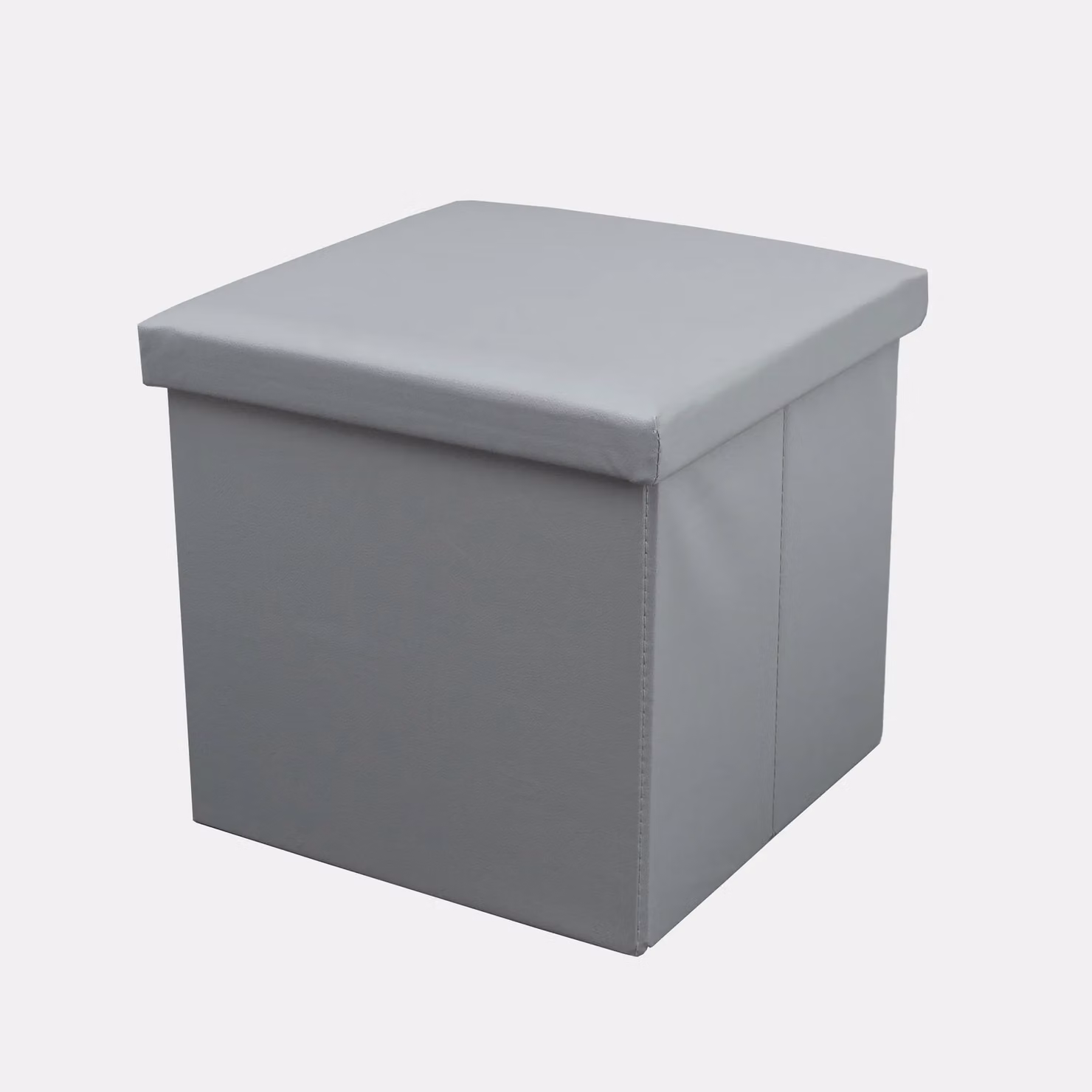 Home Republic Faux Leather Foldable Storage Ottoman in Grey – 2