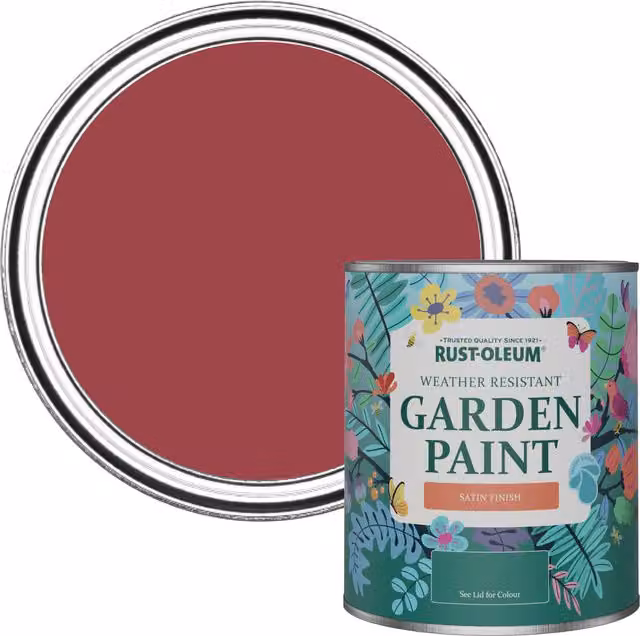 Rust-Oleum Garden Paint in Red Satin Finish, 0.75 l