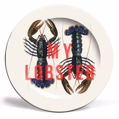 The 13 Prints My Lobster Ceramic Dinner Plate, Multicolour, Diameter: 25.4 cm
