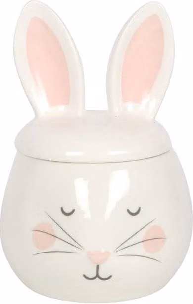 KDMD Bunny Face Ceramic Oil Burner and Tealight Lamp in White