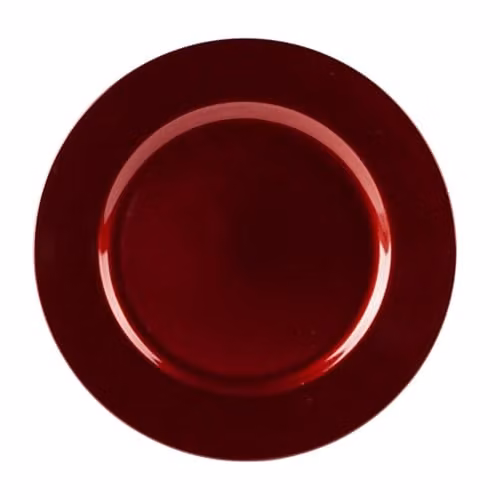 Argon Tableware Metallic Charger Plate in Red, Diameter: 33 cm – 1
