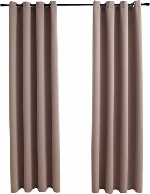 Berkfield Home Blackout Curtains with Eyelets, 2 Pack, Beige, W: 140 cm, H: 245 cm – 1