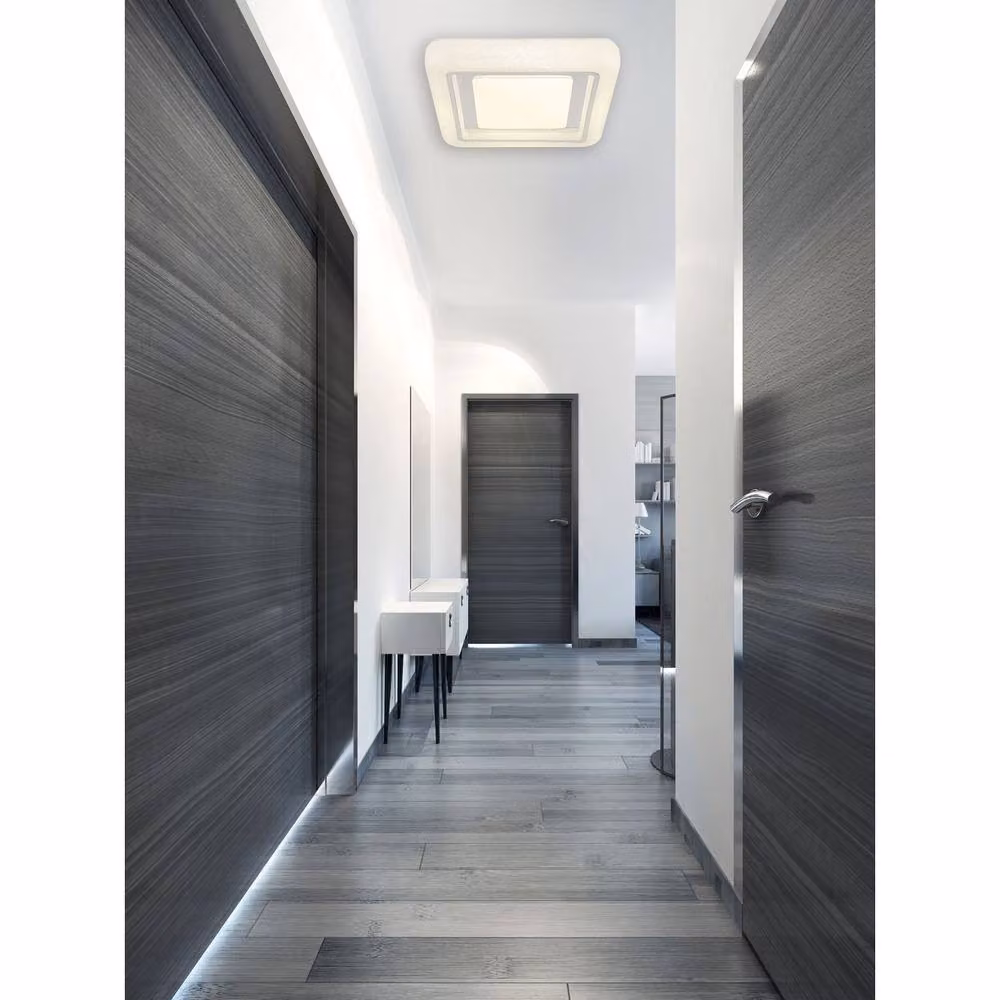 Netlighting Marcia Square Decorative Flush Ceiling Light in White with LED 4000K – 2