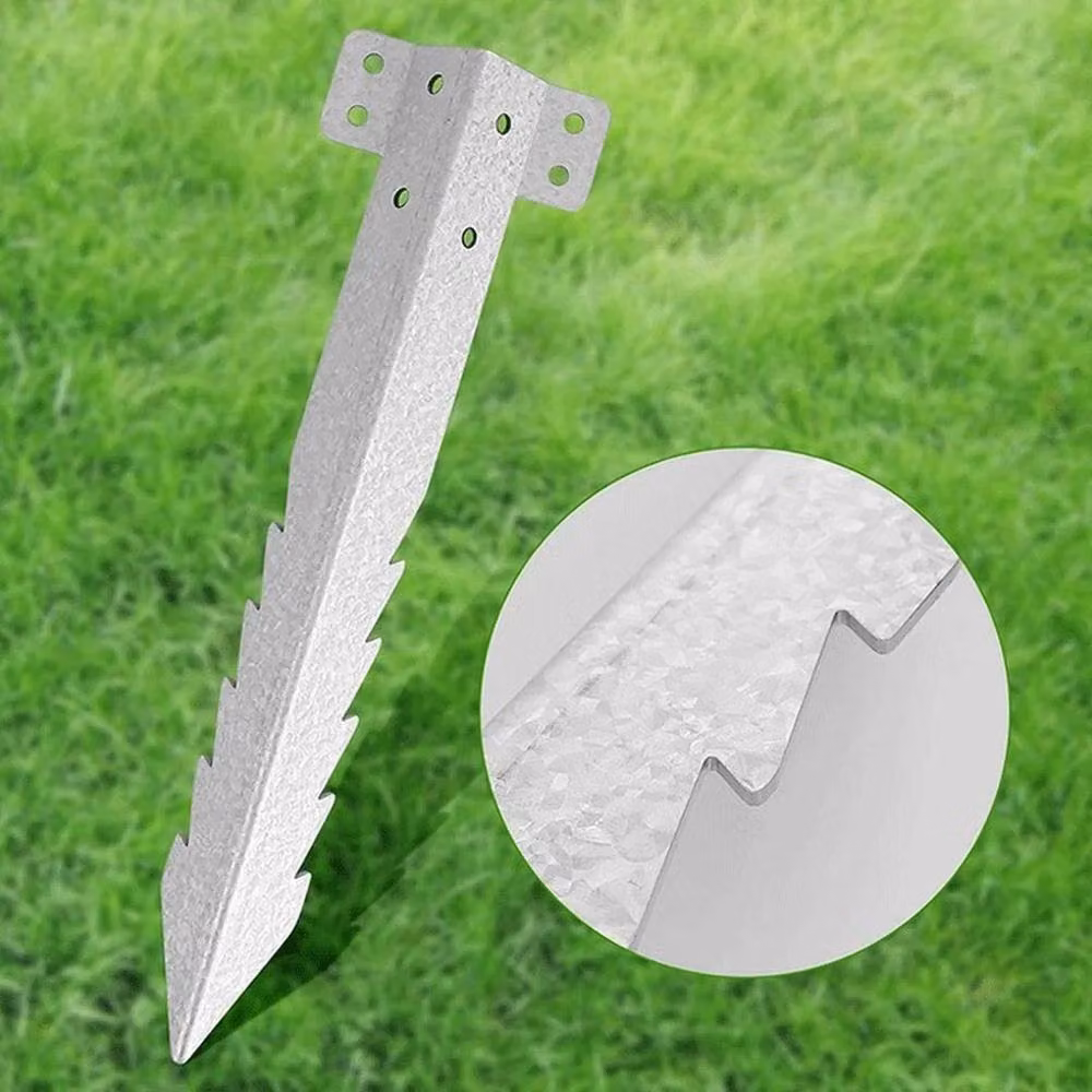 KORVIXA Galvanised Steel Railway Sleeper Brackets in Silver – 3