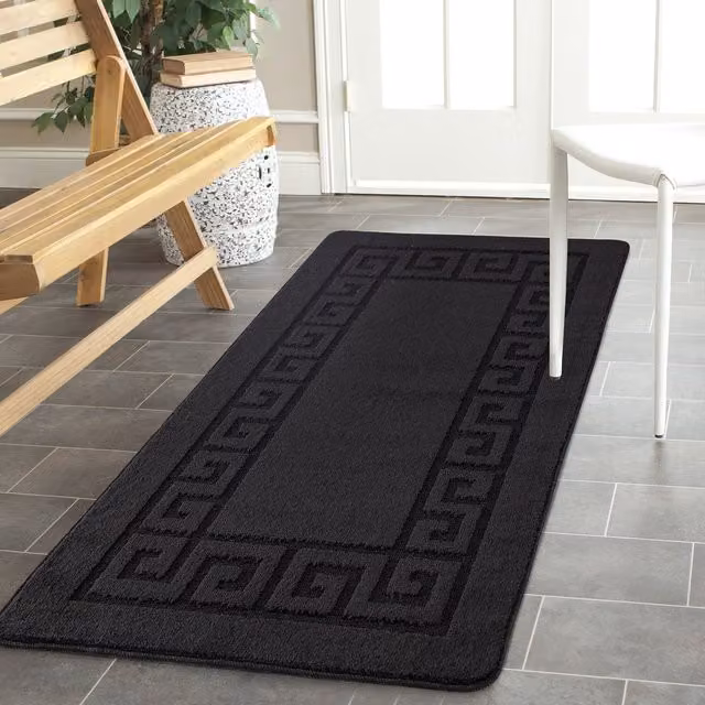 Smart Living Non Slip Plain Gel Back Mat, Black, W: 60 cm, L: 220 cm
