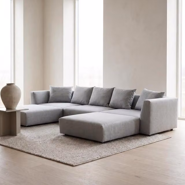 Abakus Direct Tokyo U-Shape Modular Sofa in Grey Fabric – 6