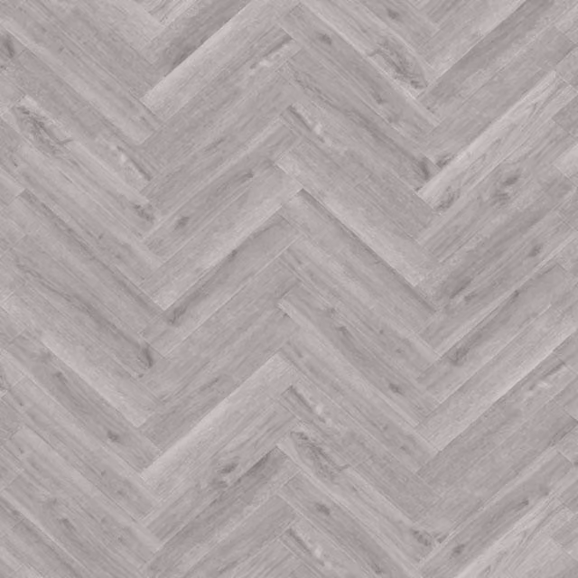 Allo(RBH) Metallic Silver Wood Effect SPC Click Luxury Vinyl Tile Herringbone 5.2mm