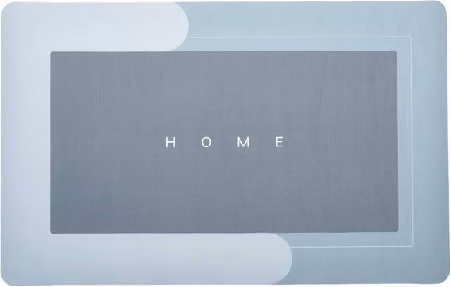 Garden Sanctuary Blue Oil Resistant Quick Drying Kitchen and Bathroom Rug, W: 50 cm, D: 80 cm – 1