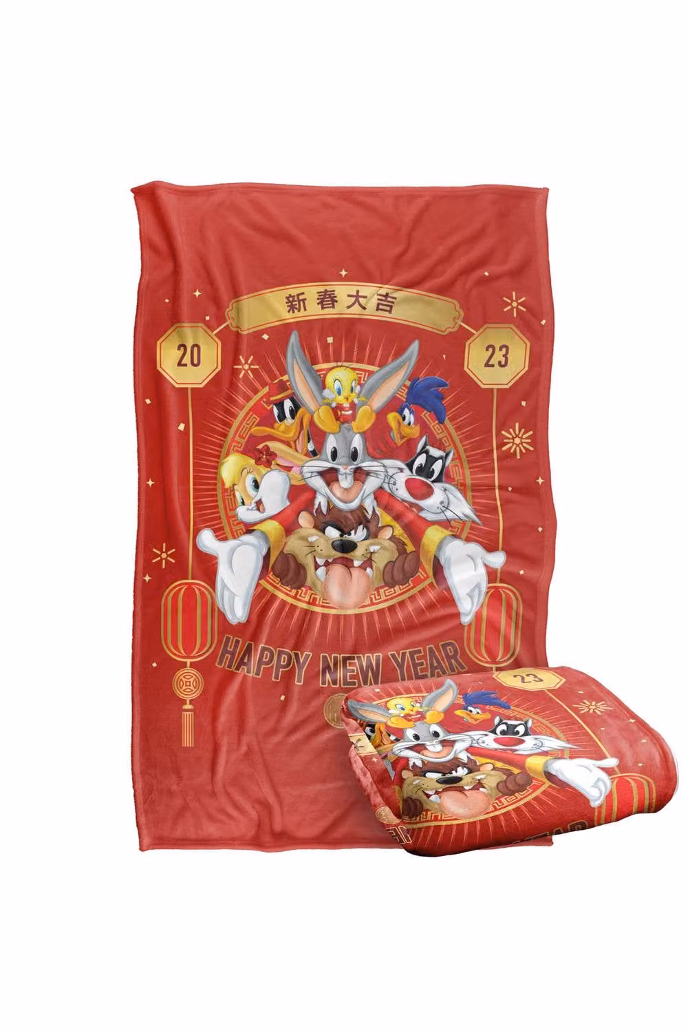 Warner Bros. Bugs Bunny Year of the Rabbit 2023 New Year Silky Touch Super Soft Blanket, Multicolour, Large – 2