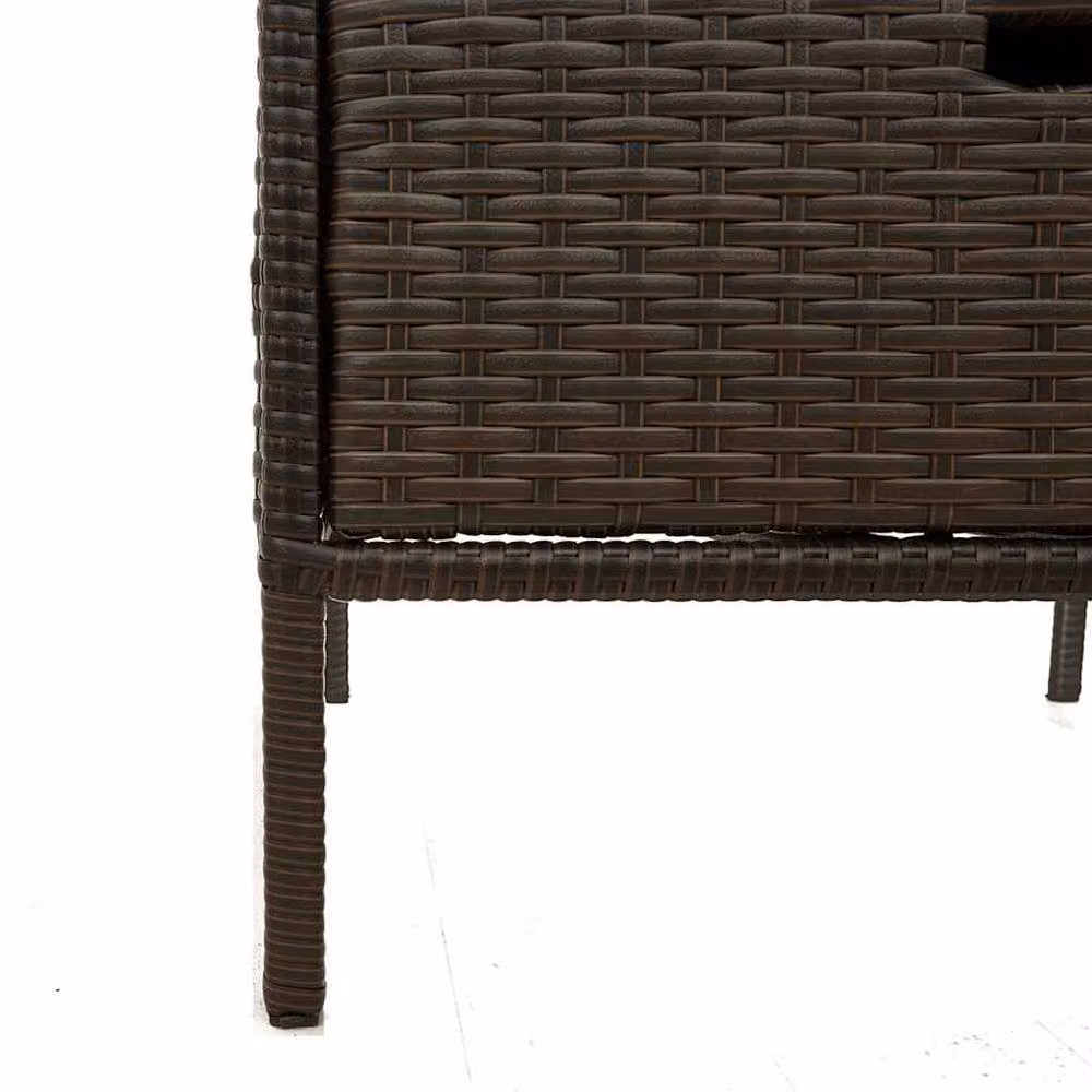 Berkfield Home Garden Storage Cabinet in Brown Poly Rattan and Steel, W/D/H: 55 x 59 x 80 cm – 5