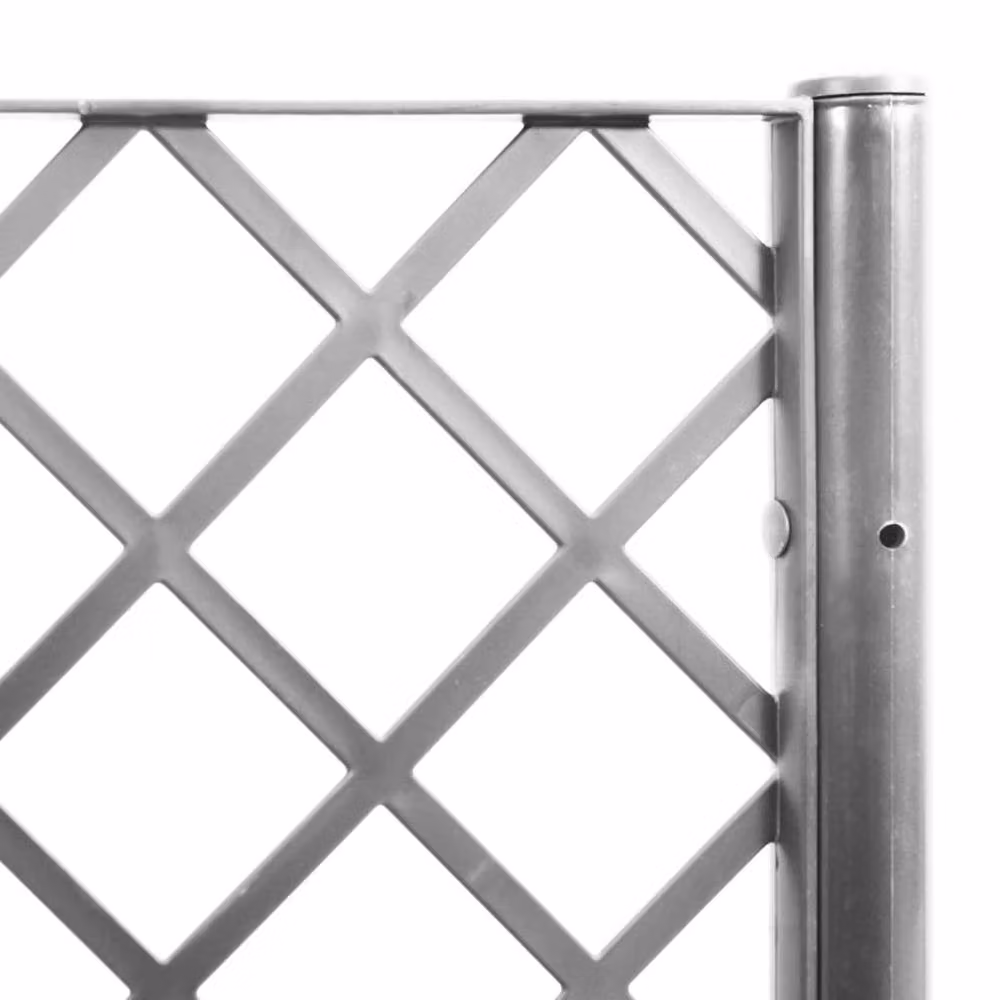 Berkfield Home Garden Planter with Trellis, Light Grey, W: 160 cm, D: 40 cm, H: 142 cm – 4