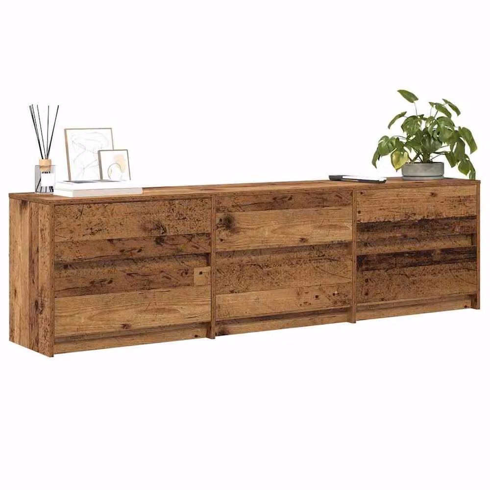 Berkfield Home Rustic TV Cabinet in Brown Wood and MDF – 3