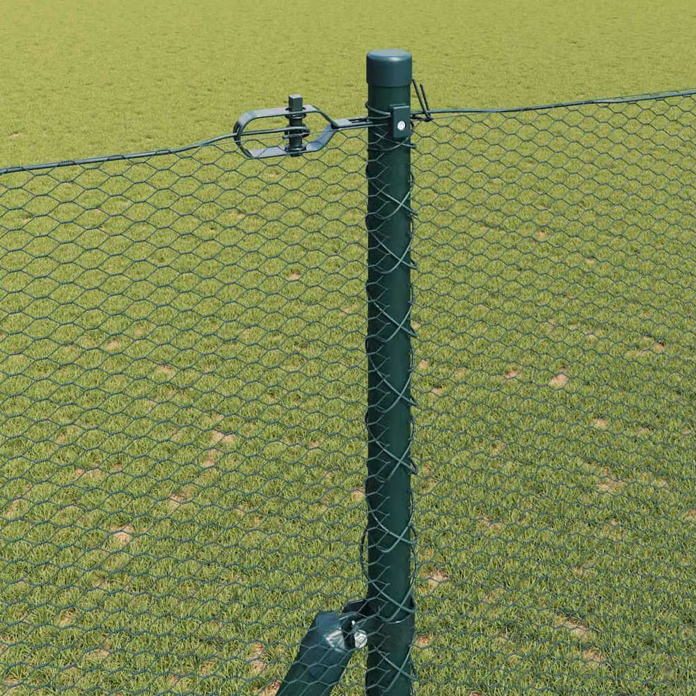 Berkfield Home Green PVC Coated Steel Hexagon Fence, H: 150 cm x W: 10 m – 2