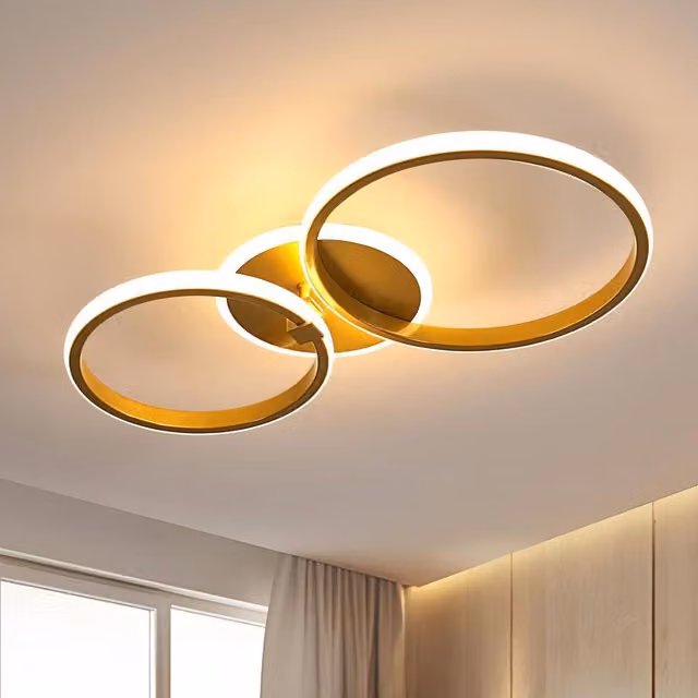 Goeco Modern Round LED Ceiling Light, 42 W, Warm White 3000K, Gold/Brass – 1