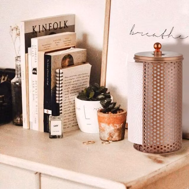 The Mia UK Freestanding Copper Coated Steel Paper Towel Holder
