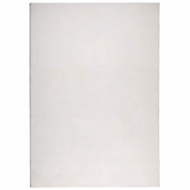 Berkfield Home IZA Scandinavian Style Geometric Short Pile Rug in Beige and White, W: 160 cm, D: 230 cm