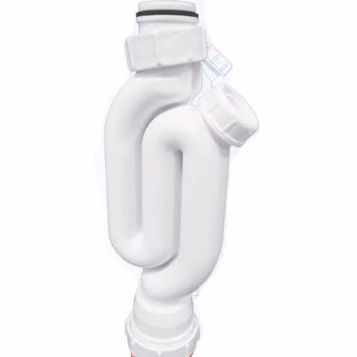 McALPINE Y10 Horizontal Inline Trap 1 1/4 Inch with 1 1/2 Inch Outlet, White
