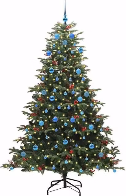 Berkfield Home Elegant Green Artificial Christmas Tree with 300 LEDs and Stand