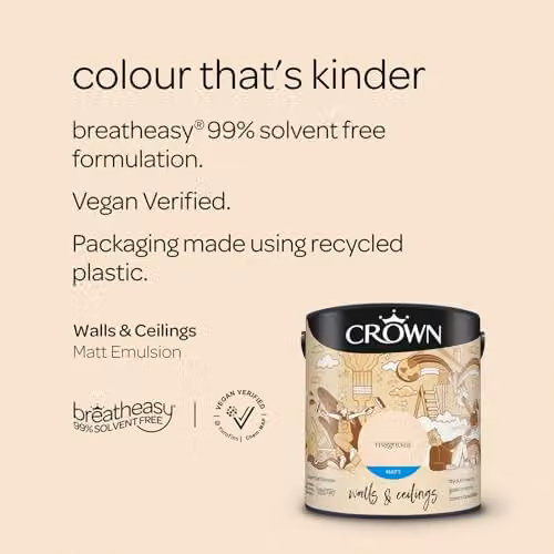 Crown Core Emulsion Matt Dispersion Paint in Beige and Gold, 2.5 l – 2
