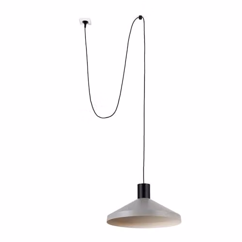 Netlighting Kombo Grey Dome Pendant Lamp with Plug in Black