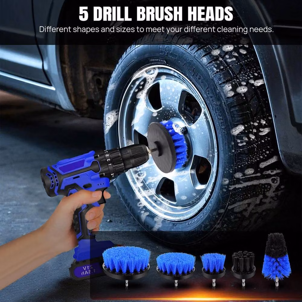 VOGREX 29-Piece Car Detailing Brush Cleaning Kit in Blue and Black – 2