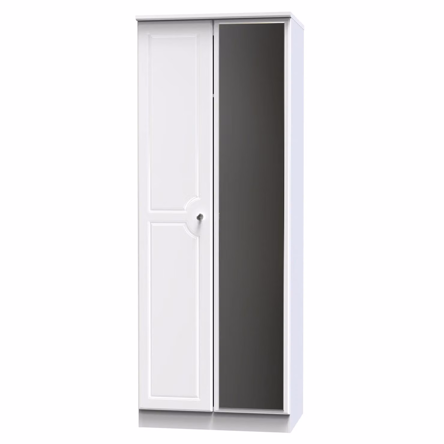 Ready Assembled 2 U Stratford Tall 2 Door Mirrored Wardrobe in White – 2