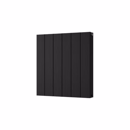 UK Radiators Thetford Black Grooved Horizontal Designer Double Panel Aluminium Radiator W: 56 cm, H: 60 cm – 2