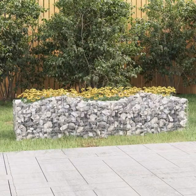 Berkfield Home Arched Gabion Raised Bed in Silver Galvanised Steel, W/D/H: 200 x 50 x 50 cm – 1