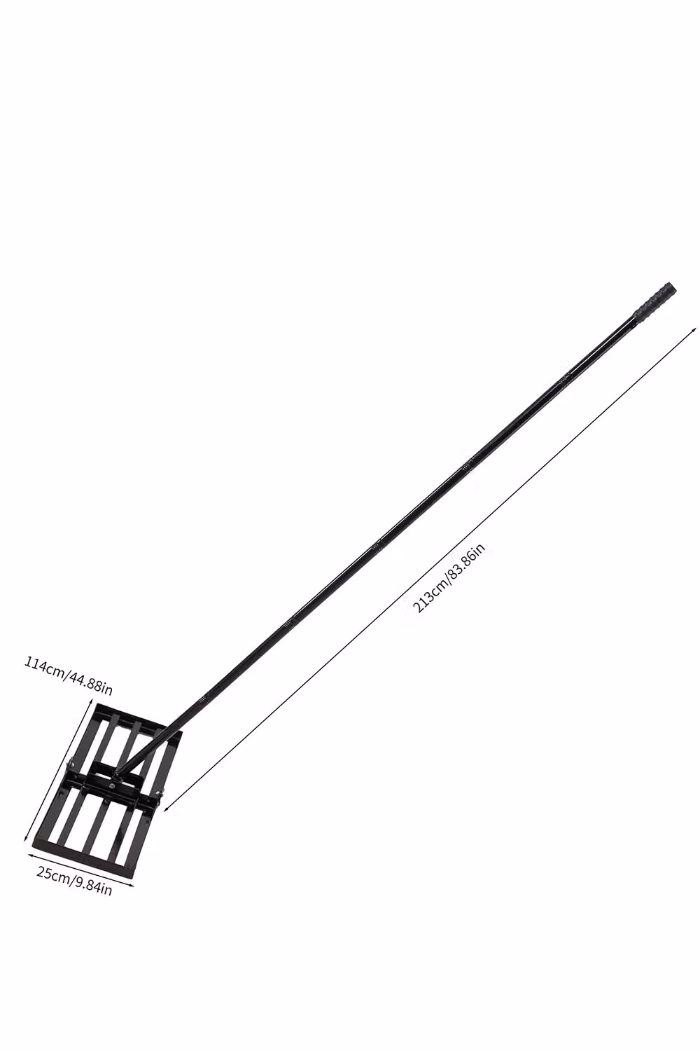 Living and Home Garden Lawn Levelling Rake with Foldable Metal Head and Detachable Handle in Black – 6