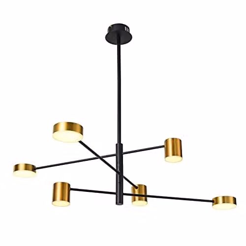 Netlighting Remdal Modern Multi Arm LED Suspended Pendant Ceiling Light 4000K in Gold/Brass or Black