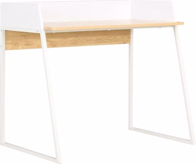 Berkfield Home Modern Corner Desk in White and Oak, W/D/H: 90 x 60 x 88 cm