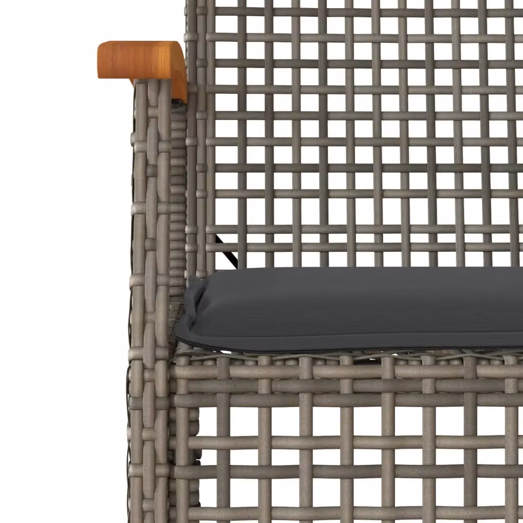 Berkfield Home 5 Piece Grey Poly Rattan Garden Dining Set with Cushions – 3