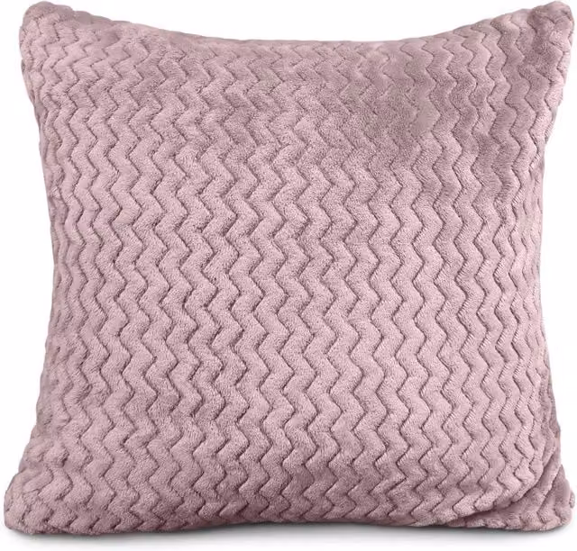 Velosso Moda Plush Fleece Filled Square Cushion in Purple/Pink, W/D/H: 43 x 43 x 43 cm