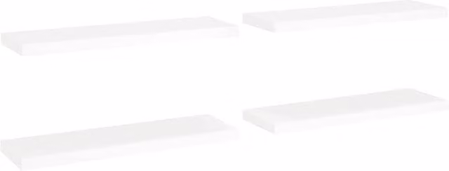 Berkfield Home Set of 4 White Floating Wall Shelves, W/D/H: 80 x 23.5 x 3.8 cm – 1