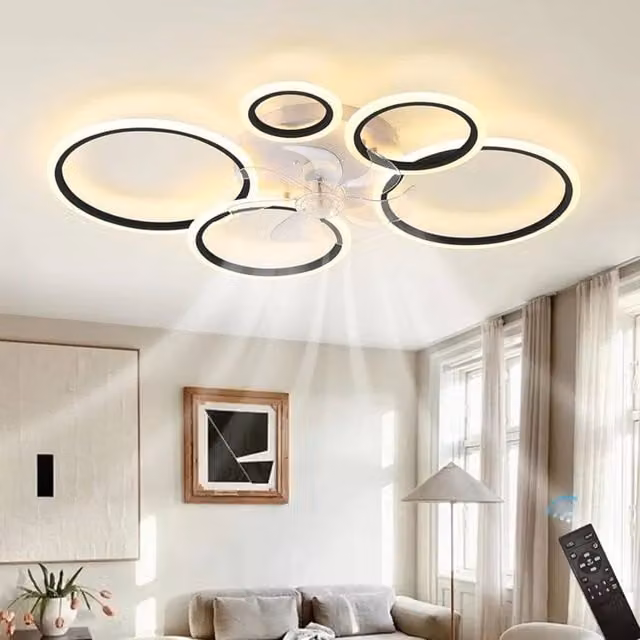 Garwarm 100cm Reversible LED Ceiling Fan with Dimmable Light and Remote Control in White