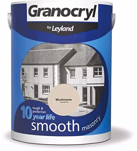 Leyland Granocryl Exterior Smooth Masonry Paint in Mushroom Beige, 5L